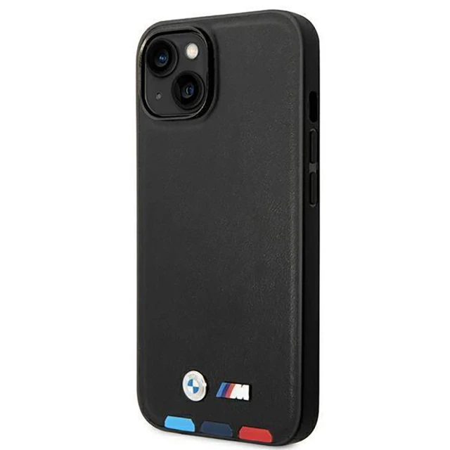 Чохол BMW для iPhone 14 | 13 Leather Stamp Tricolor Black (BMHCP14S22PTDK)