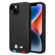 Чохол BMW для iPhone 14 | 13 Leather Stamp Tricolor Black (BMHCP14S22PTDK)