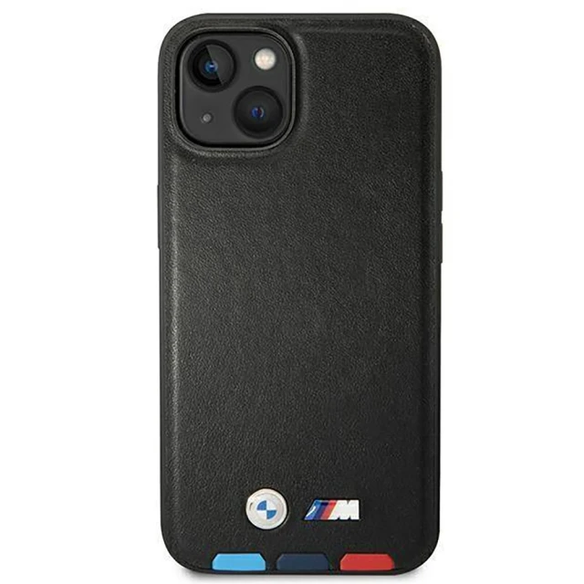 Чохол BMW для iPhone 14 | 13 Leather Stamp Tricolor Black (BMHCP14S22PTDK)