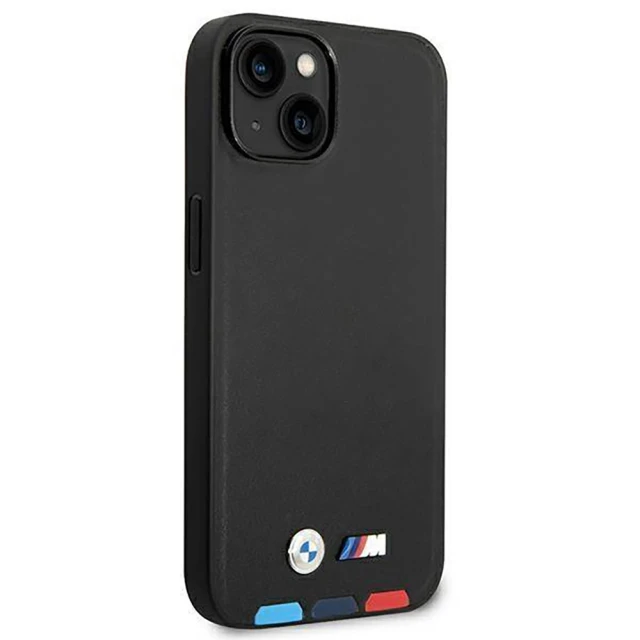 Чохол BMW для iPhone 14 | 13 Leather Stamp Tricolor Black (BMHCP14S22PTDK)