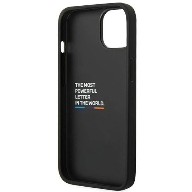Чохол BMW для iPhone 14 | 13 Leather Stamp Tricolor Black (BMHCP14S22PTDK)