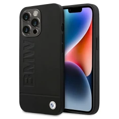 Чохол BMW для iPhone 14 Pro Max Leather Stamp Black (BMHCP14XSLLBK)