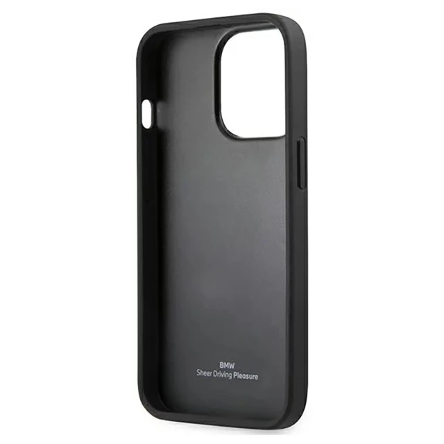 Чохол BMW для iPhone 14 Pro Max Leather Stamp Black (BMHCP14XSLLBK)
