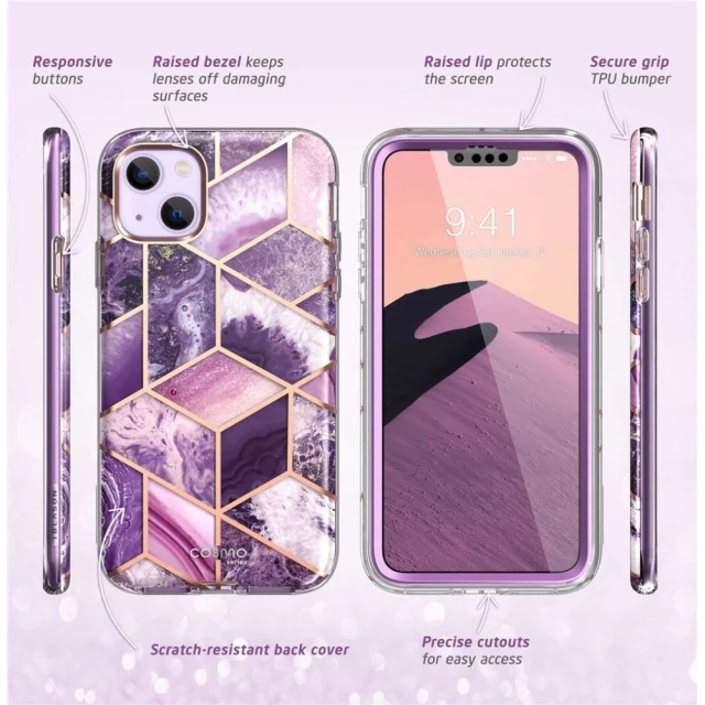 Чехол Supcase Cosmo для iPhone 14 Plus Marble Purple (843439119413)