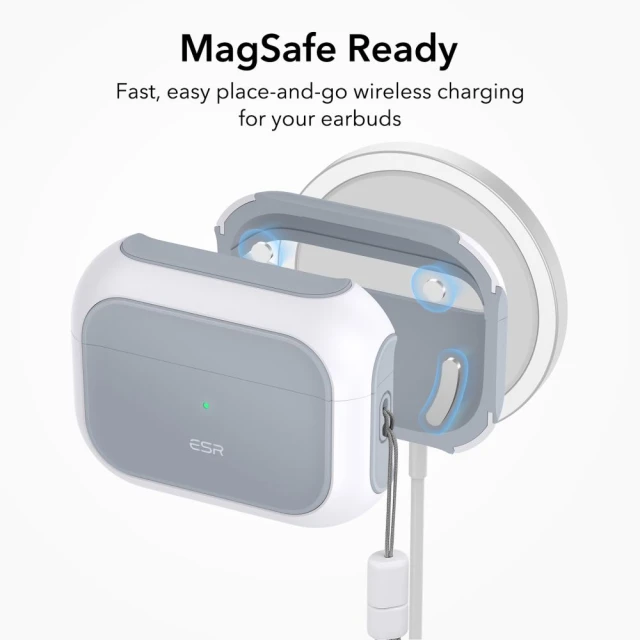 Чохол ESR Orbit Halolock для AirPods Pro 1 | 2 White with MagSafe (4894240171653)