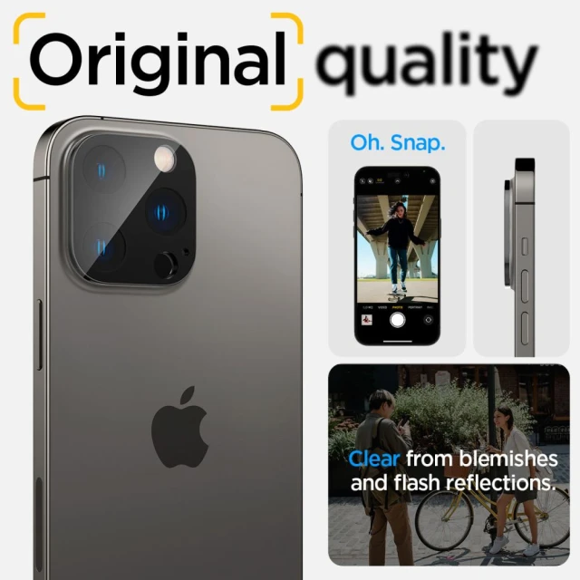 Защитное стекло Spigen для камеры iPhone 14 Pro | 14 Pro Max Optik.tR Camera Protector (2 pack) Black (AGL05273)