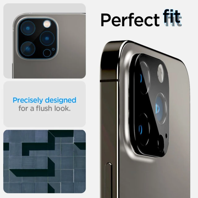 Защитное стекло Spigen для камеры iPhone 14 Pro | 14 Pro Max Optik.tR Camera Protector (2 pack) Black (AGL05273)