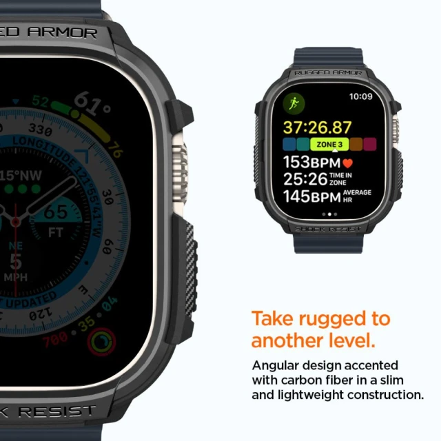 Чохол Spigen Rugged Armor для Apple Watch Ultra 49 mm Matte Black (ACS05456)