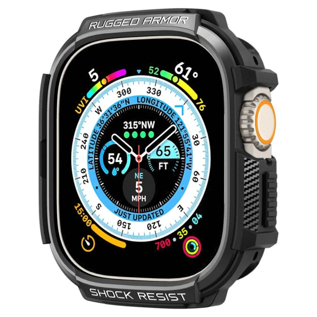 Чохол Spigen Rugged Armor для Apple Watch Ultra 49 mm Matte Black (ACS05456)