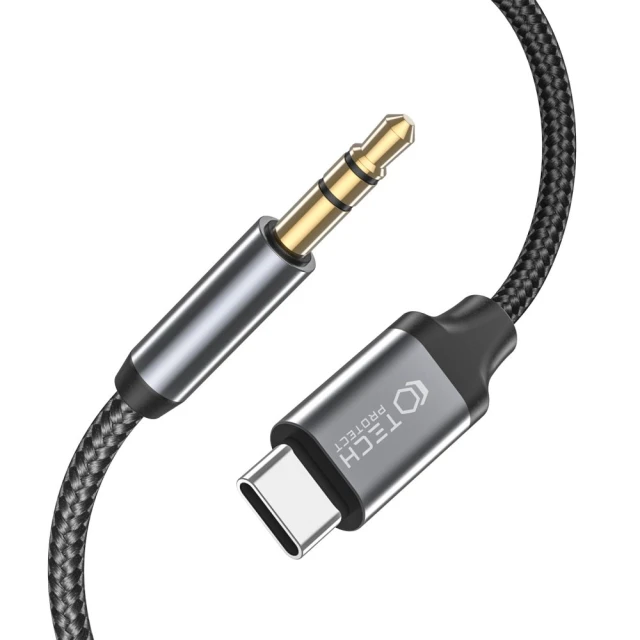 Кабель Tech-Protect Ultraboost USB-C to AUX Mini Jack 3.5mm 1m Black (9490713929070)