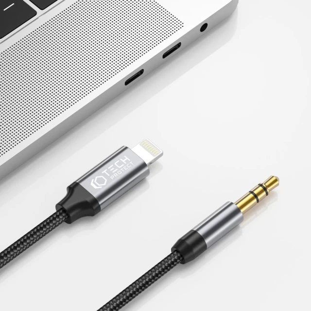 Кабель Tech-Protect Ultraboost Lightning to AUX Mini Jack 3.5mm 1m Black (9490713929087)
