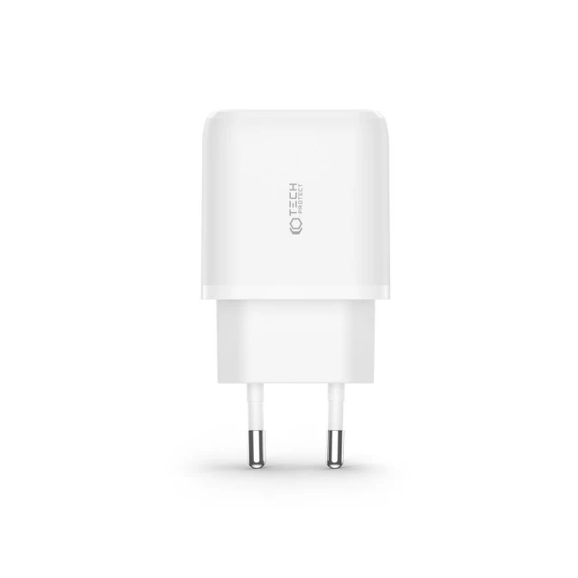 Мережевий зарядний пристрій Tech-Protect 20W USB-C | USB-A with USB-C to USB-C Cable 1m White (9490713930373)