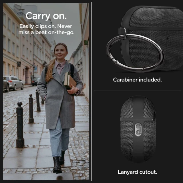 Чохол для навушників Spigen Urban Fit для AirPods Pro 1 | 2 Black (ACS05483)