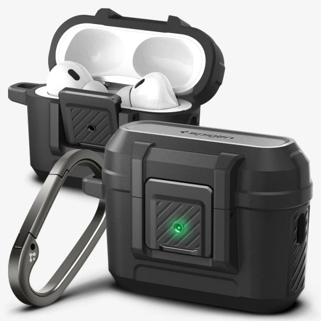 Чохол для навушників Spigen Lock Fit для AirPods Pro 1 | 2 Matte Black (ACS05485)