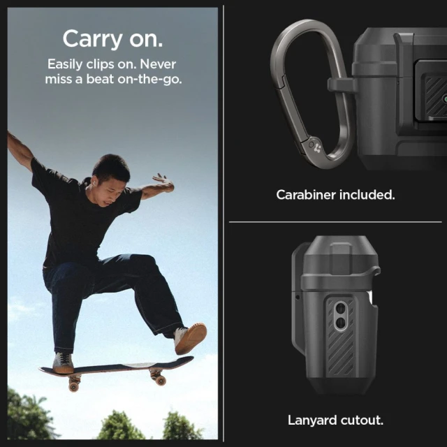 Чохол для навушників Spigen Lock Fit для AirPods Pro 1 | 2 Matte Black (ACS05485)