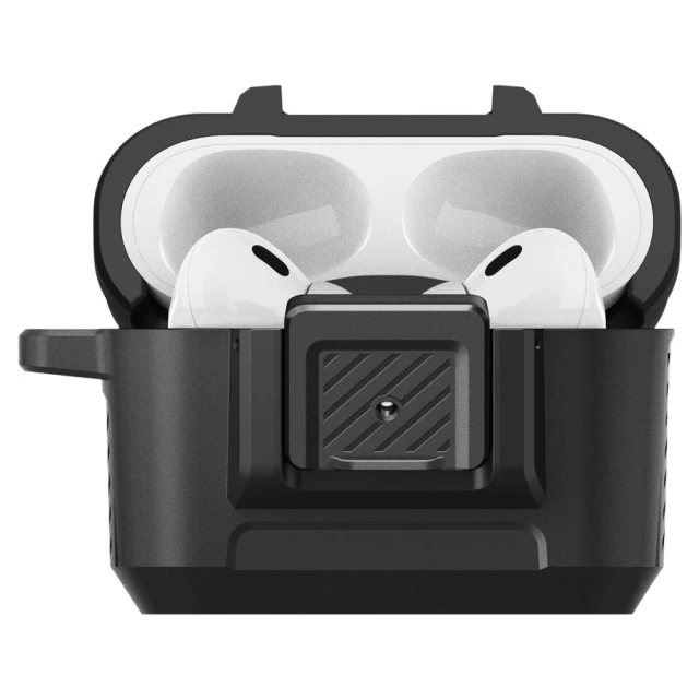 Чохол для навушників Spigen Lock Fit для AirPods Pro 1 | 2 Matte Black (ACS05485)