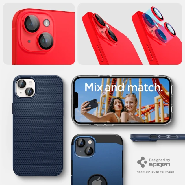 Захисне скло Spigen для камери iPhone 14 | 14 Plus Optik.tR Camera Protector (2 pack) Red (AGL05605)