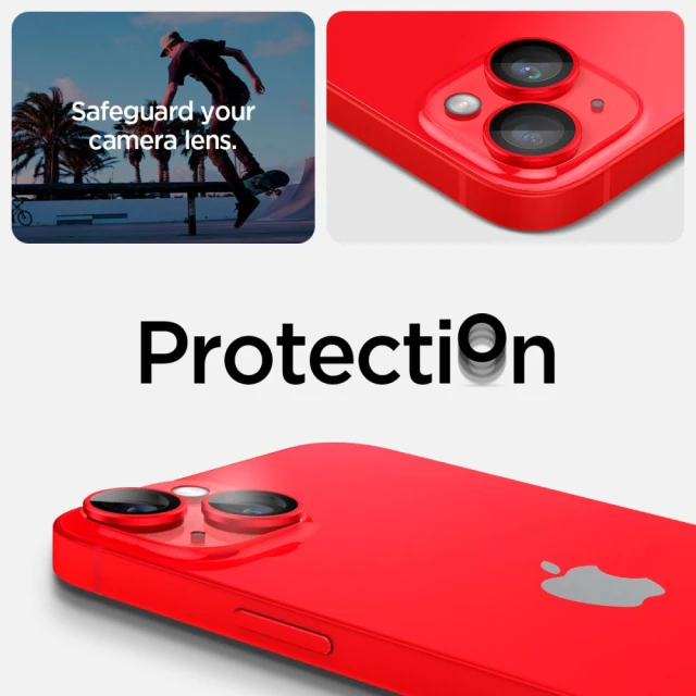 Захисне скло Spigen для камери iPhone 14 | 14 Plus Optik.tR Camera Protector (2 pack) Red (AGL05605)
