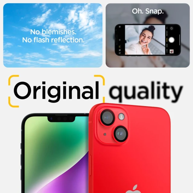 Захисне скло Spigen для камери iPhone 14 | 14 Plus Optik.tR Camera Protector (2 pack) Red (AGL05605)