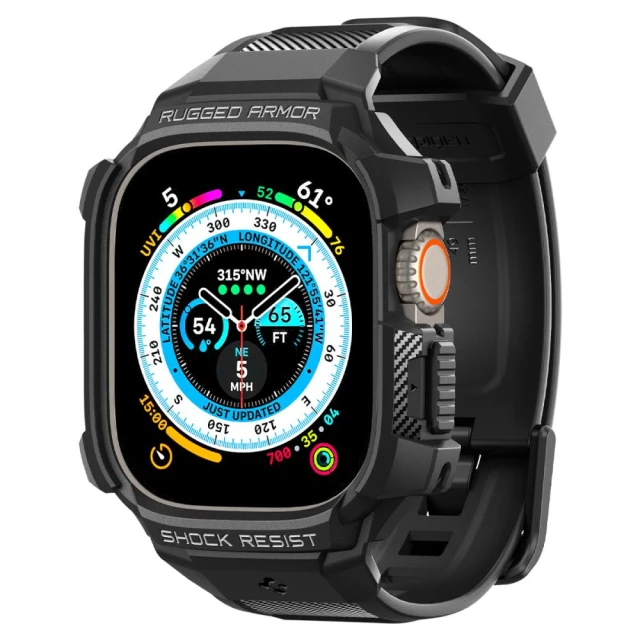 Чохол-ремінець Spigen Rugged Armor Pro Band для Apple Watch Ultra 49 mm Black (ACS05460)