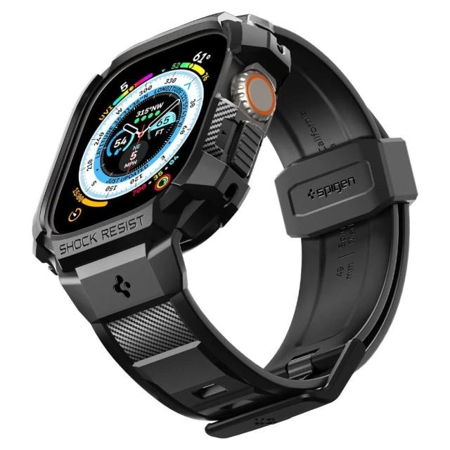 Чохол-ремінець Spigen Rugged Armor Pro Band для Apple Watch Ultra 49 mm Black (ACS05460)