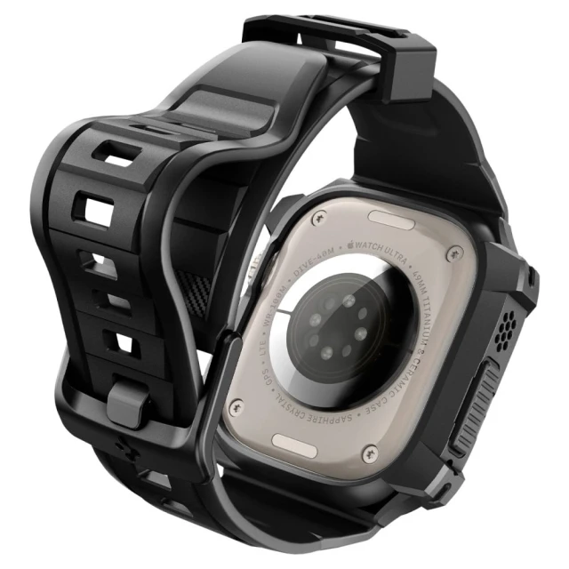 Чохол-ремінець Spigen Rugged Armor Pro Band для Apple Watch Ultra 49 mm Black (ACS05460)