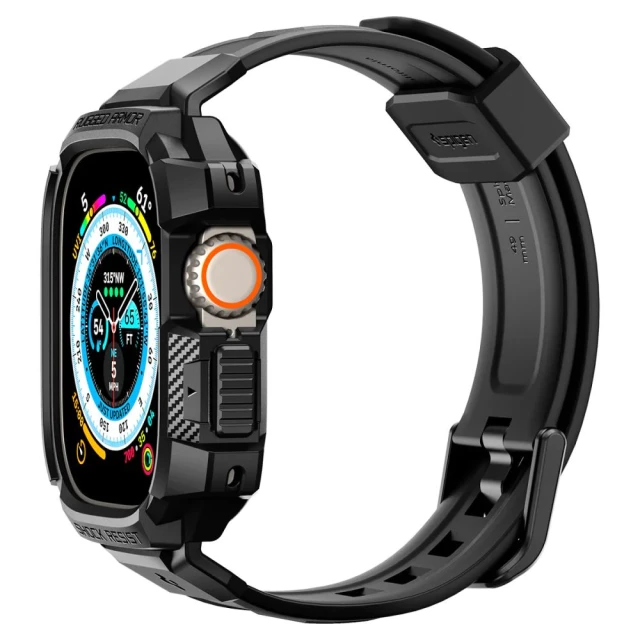 Чохол-ремінець Spigen Rugged Armor Pro Band для Apple Watch Ultra 49 mm Black (ACS05460)