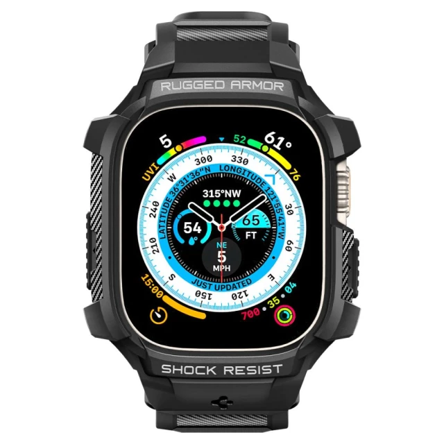 Чохол-ремінець Spigen Rugged Armor Pro Band для Apple Watch Ultra 49 mm Black (ACS05460)