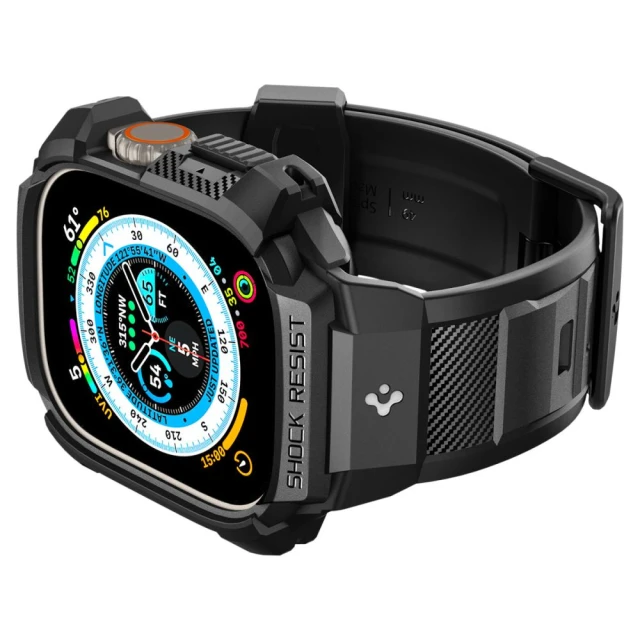 Чохол-ремінець Spigen Rugged Armor Pro Band для Apple Watch Ultra 49 mm Black (ACS05460)