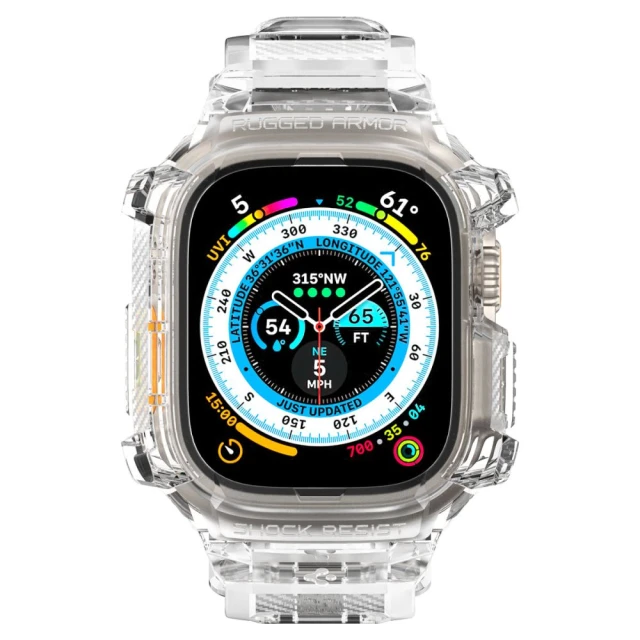 Чохол-ремінець Spigen Rugged Armor Pro Band для Apple Watch Ultra 49 mm Crystal Clear (ACS05461)