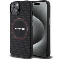 Чохол Mercedes для iPhone 15 Leather Debossed Lines Black (AMHCP15SGSEBK)