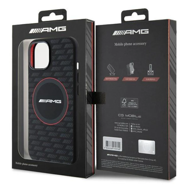 Чохол Mercedes для iPhone 15 Leather Debossed Lines Black (AMHCP15SGSEBK)