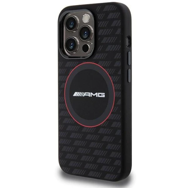 Чехол Mercedes для iPhone 15 Pro Max Leather Debossed Lines Black (AMHCP15XGSEBK)