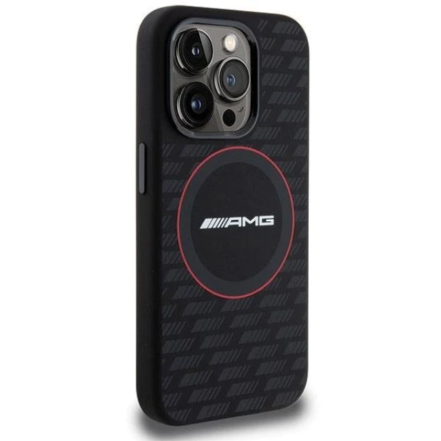 Чехол Mercedes для iPhone 15 Pro Max Leather Debossed Lines Black (AMHCP15XGSEBK)