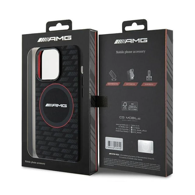 Чехол Mercedes для iPhone 15 Pro Max Leather Debossed Lines Black (AMHCP15XGSEBK)