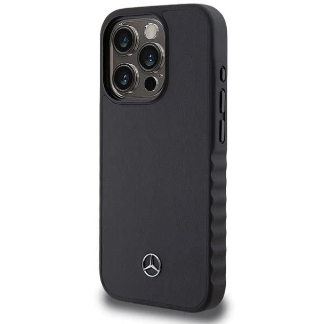 Чохол Mercedes Smooth Leather для iPhone 15 Pro Black with MagSafe (MEHMP15L23RCMK)