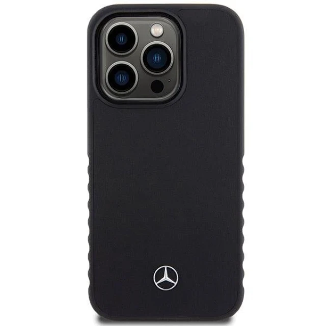 Чохол Mercedes Smooth Leather для iPhone 15 Pro Black with MagSafe (MEHMP15L23RCMK)