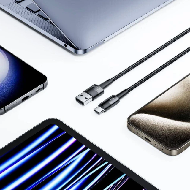 Кабель Tech-Protect Ultraboost USB-A to USB-C 66W 0.5 m Grey (9319456607499)