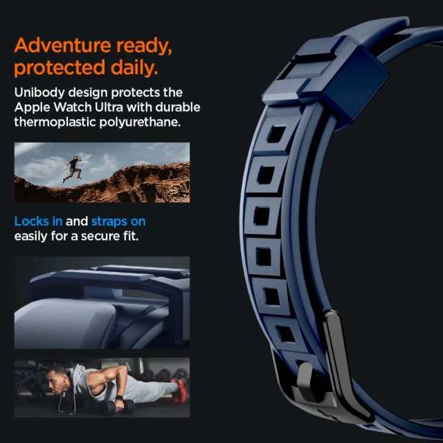Чехол-ремешок Spigen Rugged Armor Pro для Apple Watch Ultra 49 mm Navy Blue (ACS07389)