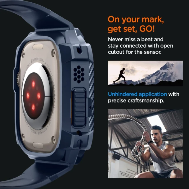 Чехол-ремешок Spigen Rugged Armor Pro для Apple Watch Ultra 49 mm Navy Blue (ACS07389)