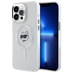 Чохол Karl Lagerfeld IML Metal Choupette Head для iPhone 14 Pro Max Transparent/White with MagSafe (KLHMP14XHLSCHH)