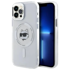 Чохол Karl Lagerfeld IML Metal Choupette Head для iPhone 12 | 12 Pro Transparent/White with MagSafe (KLHMP12MHLSCHH)