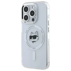 Чохол Karl Lagerfeld IML Metal Choupette Head для iPhone 15 Pro Max Transparent/White with MagSafe (KLHMP15XHLSCHH)