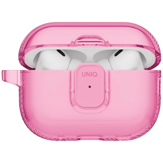Чохол для навушників UNIQ Lock Case Glase Pro для AirPods Pro 3 Pink (UNIQ-AIRPODSPRO3-GLSPCPNK)