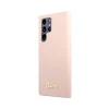 Чохол Guess Silicone Script Metal Logo для Samsung Galaxy S23 Ultra S918 Pink (GUHCS23LLSLMGPP)