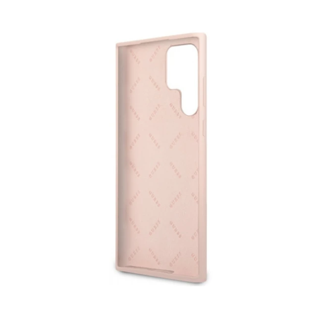 Чохол Guess Silicone Script Metal Logo для Samsung Galaxy S23 Ultra S918 Pink (GUHCS23LLSLMGPP)
