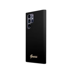 Чохол Guess Silicone Vintage Gold Logo для Samsung Galaxy S23 Ultra S918 Black (GUHCS23LSLSMK)