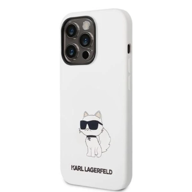 Чохол Karl Lagerfeld Silicone Choupette для iPhone 14 Pro White (KLHCP14LSNCHBCH)