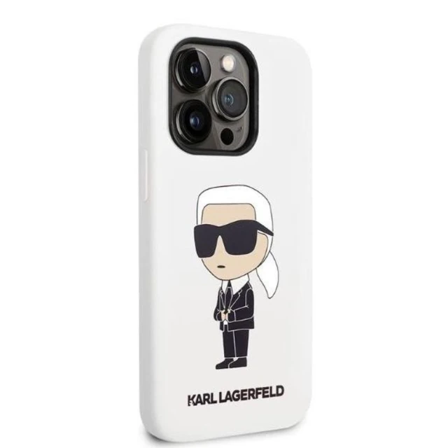 Чохол Karl Lagerfeld Silicone Ikonik для iPhone 14 Pro White (KLHCP14LSNIKBCH)