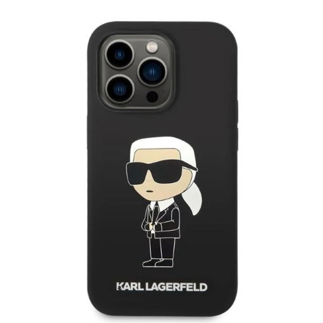 Чехол Karl Lagerfeld Silicone Ikonik для iPhone 14 Pro Black (KLHCP14LSNIKBCK)